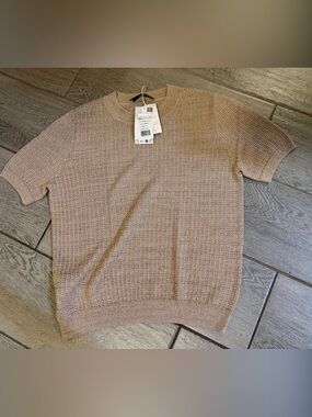 Mango gold knit top
